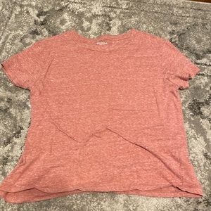 pink t-shirt, with pocket, 50% Polyester, 38% Cotton, 12% Rayon